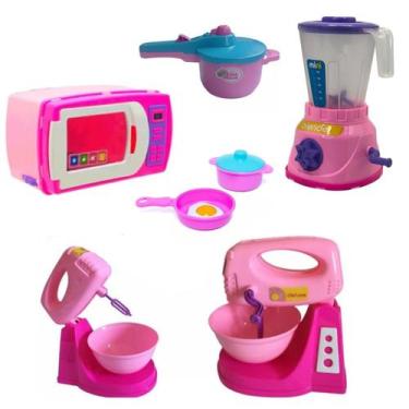 Imagem de Cozinha Infantil Airfryer Batedeira Liquidificador Microondas - Bs Toy