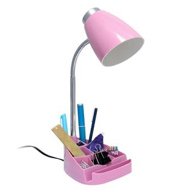 Imagem de Simple Designs LD1002-PNK Candeeiro de mesa organizador de pescoço de ganso com suporte para tablet iPad, suporte de livro, rosa