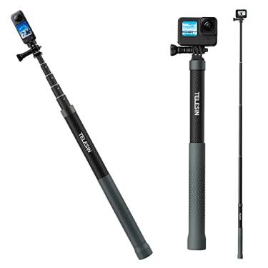 Imagem de TELESIN Vara de selfie invisível G3 para GoPro Insta360 (120 cm/47,2"), haste de extensão de fibra de carbono à prova d'água para Go Pro 13 12 11 10 9 Insta360 X5 X4 X3 Go3 Ace Pro 2 DJI Action 5 Pro