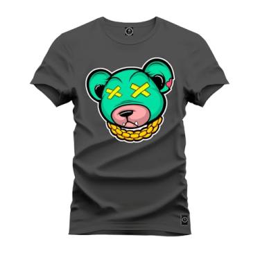 Imagem de Camiseta Casual Malha Confortável Estampada Urso 2.0 Boladão Grafite P