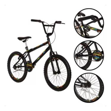Imagem de Bicicleta aro 20 Infantil bmx Cross Preto Fosco