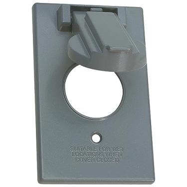 Imagem de Sigma Electric, Capa de receptáculo 15/20 Amp 1 gangue vertical redondo cinza 14224