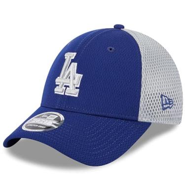 Imagem de New Era Boné LA Los Angeles Dodgers 9FORTY Outline Neo Trucker com ajuste elástico, boné ajustável azul, Azul, Tamanho �nica