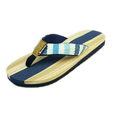 Imagem de Kaiback Sandália masculina Surfside | Sandálias leves e confortáveis com suporte para pés e arco, Azul-marinho/branco, 42