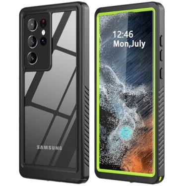 Imagem de ZWWADR Capa protetora de tela integrada à prova d'água para Samsung Galaxy S22 Ultra - À prova d'água (IP68) e de choque (2 m) - Preta