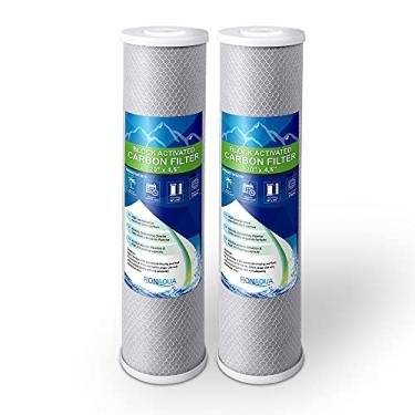 Imagem de Filtro de água de bloco de carbono de casca de coco de alta capacidade, cartucho de 5 mícrons 11,4 x 50,8 cm para sistema universal de toda a casa, bem combinado com CB-45-2005, FC25B, FLTWH2045C02 e