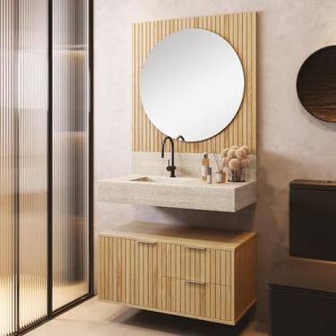 Imagem de Armário para Banheiro Suspenso Ripy 80cm Wood