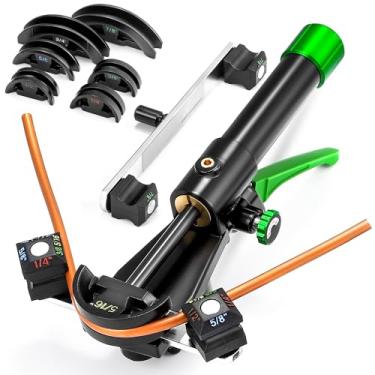 Imagem de Antstone Kit de dobrador de tubos hidráulicos 0,6 cm - 7/8" HVAC Copper Pipe Bender Tool Set 90° Bend com 7 matrizes para reparo de ar condicionado de refrigerador