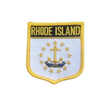 Imagem de Ruoming 1 peça de adesivos de bandeira de Rhode Island costurados a ferro ou costurados tático militar nacional bandeira do estado (Rhode Island)