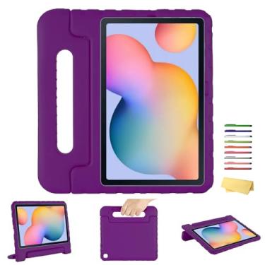 Imagem de UUcovers Capa infantil para Galaxy Tab S6 Lite 10,4 polegadas 2024/2022/2020 (SM-P620/P625/P613/P619/P615/P610), com suporte para caneta S/suporte de espuma vinílica acetinada macia, leve, com alça