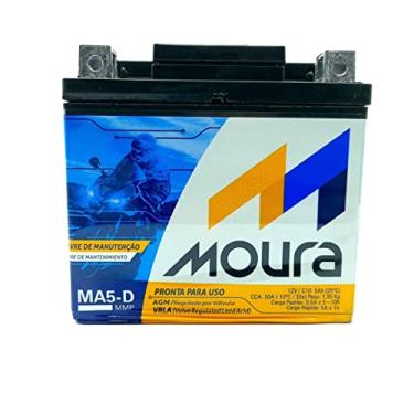 Imagem de Bateria Moura AGM Vrla Para Motocicletas Ma5-D 12V 5Ah - Polo Direito