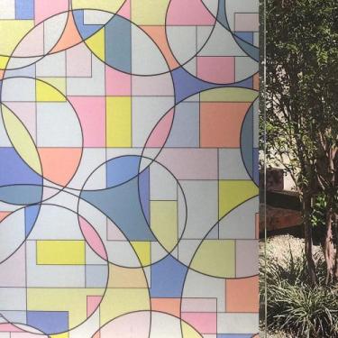 Imagem de Pelicula Adesivo Eletrostatica Vidro Mondrian Colorido - Open Star, Mo
