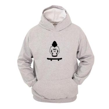 Imagem de Moletom Masculino Canguru Flanelado Skate Board Estampado - Ragor, M, 