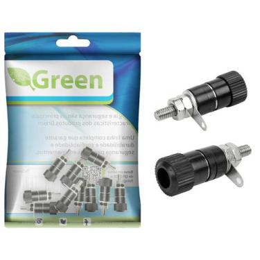 Imagem de 10x Borne Para Plug Banana Preto 11x33mm  - GREEN, BN-1133-BK