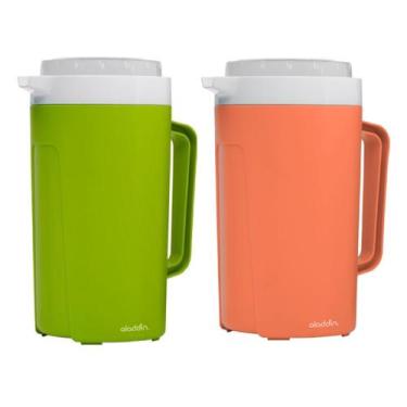 Imagem de Kit 2 Jarras Térmicas 05005 2 Litros Laranja / Verde Aladdin 