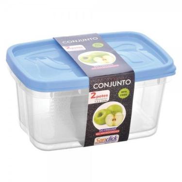 Imagem de Conjunto c/ 2 Potes Retangulares Graduados 1,5 l - SANTANA