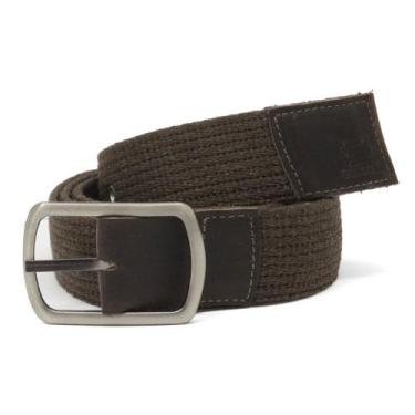 Imagem de Cinto Masculino Lona Gorgurao Detalhe Couro Liso Ajuste Fivela Metal C