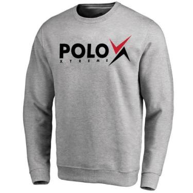 Imagem de Moletom Masculino Polo Blu Xtreme sem Capuz Casual Conforto, M, Cinza