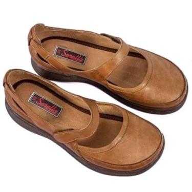 Imagem de Sapato Boneca Couro Feminino Retrô Vintage Plataforma Casual - Serella