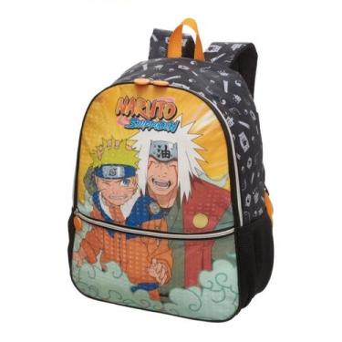 Imagem de Mochila Costas Naruto Jiraya Infantil Laranja Original, Preto