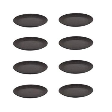 Imagem de 8 UN Prato Refeição Sustentável Redondo Durável 24cm Preto - EVO