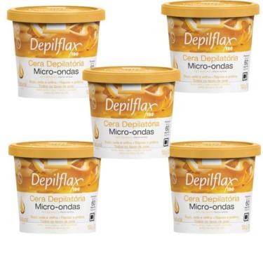 Imagem de Kit 5 Cera Depilatória Micro-Ondas Depilflax Natural 100g