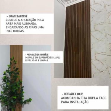 Imagem de RIPADO REVESTIMENTO-Kit 35 Módulos MDF painel 11cmx45cm Placa Adesiva 