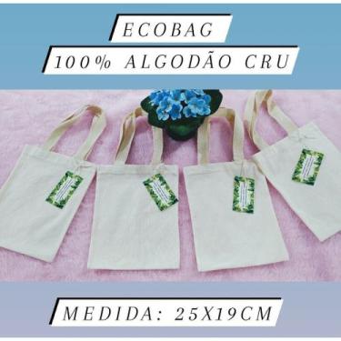 Imagem de Kit com 10 ecobags lisas 25X19cm - 100% algodão cru - T2Click