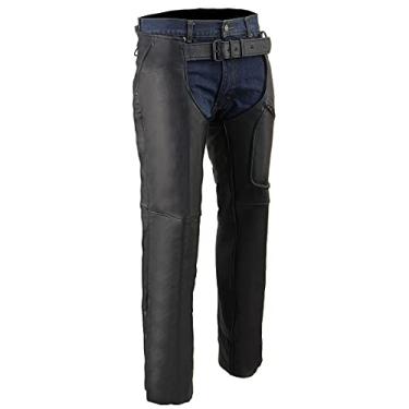 Imagem de Milwaukee Leather ML1766 Calça masculina preta de couro com 3 bolsos e bolso costurado na coxa - 4GG