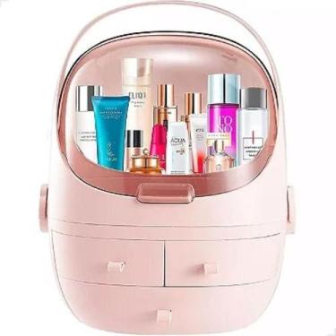 Imagem de Caixa Organizadora De Maquiagem Cosméticos Lorben Rosa