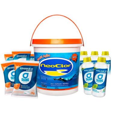 Imagem de Cloro p/ Piscina 10kg 3em1 +5 barrilha 2kg +5 clarificante 1lt - NEOCL