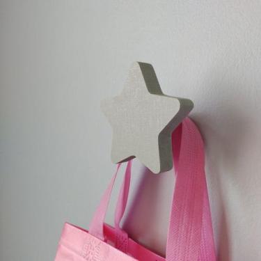 Imagem de 1 Gancho de parede pendurador Colorido MDF Estrela - Souvenir Decor, C