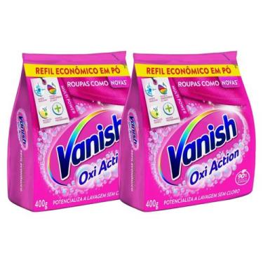 Imagem de Kit 2 Tira Manchas em Pó Oxi Action De Lavagem 400g Barato - Vanish