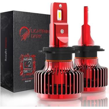 Imagem de LIGHTENING DARK Lâmpada H7, lâmpada de neblina H7 branca xenon 6500K (pacote com 2)