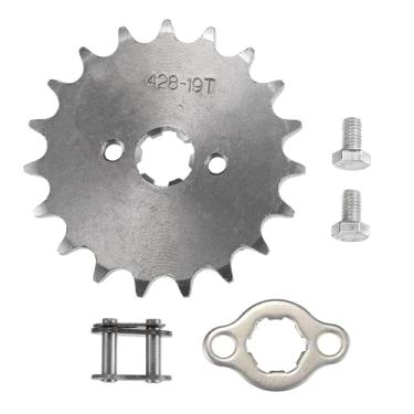 Imagem de uxcell 1 conjunto 428 19T 17 mm motocicleta dianteira motor roda dentada para 50cc 70cc 90cc 110cc 125cc Dirt Pit Bike Mini Bike ATV