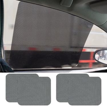 Imagem de PACLVIO 4 peças de para-sol para janela lateral do carro, adesivo de proteção automática de aderência estática para bloquear raios UV do calor do brilho do sol, películas laváveis reutilizáveis,