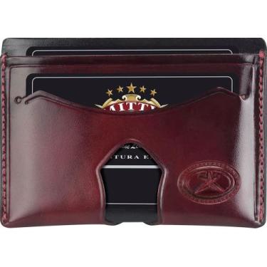 Imagem de Carteira Porta Cartão Slim 100% Couro Mitty Preto - M4R 