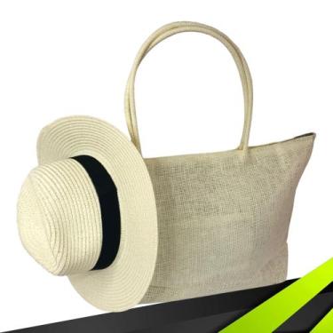 Imagem de Kit Chapéu Palha + Bolsa Casual Praia Feminino ABA MÉDIA 989 - IRON, B
