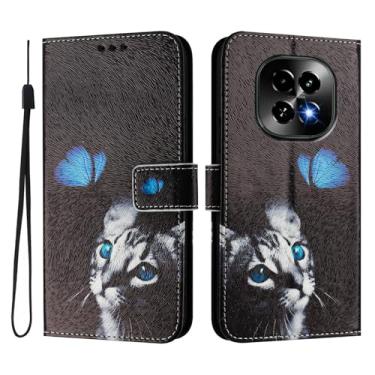 Imagem de Capa carteira para Realme C63 5G, 3 compartimentos para cartão, 1 compartimento para dinheiro, capa flip de couro PU com padrão fofo, capa com fivela magnética à prova de choque, compatível com sem