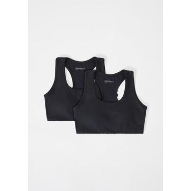 Imagem de Kit Com 2 Tops Esportivos Feminino Nadador Hering Sports, P, Preto