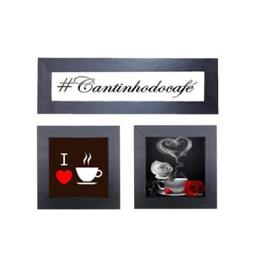 Imagem de Quadro Decorativo Cozinha Cantinho Café Padaria Copa Kit C/3 - Charme 