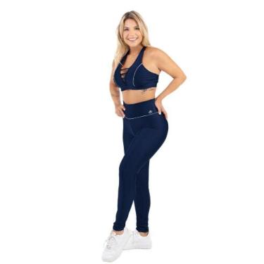 Imagem de Roupa de Academia Feminino Conjunto Calça E Top Cintilante - HYPE MODA
