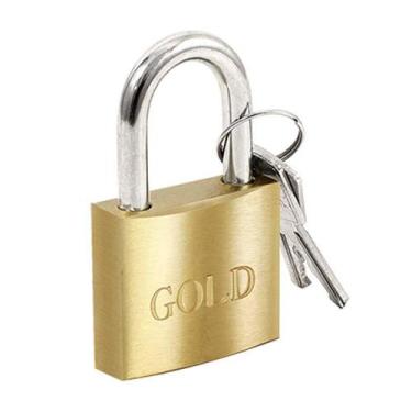 Imagem de Cadeado em Latão com 2 Chaves 50mm 1 UN Gold - GOLD CADEADOS