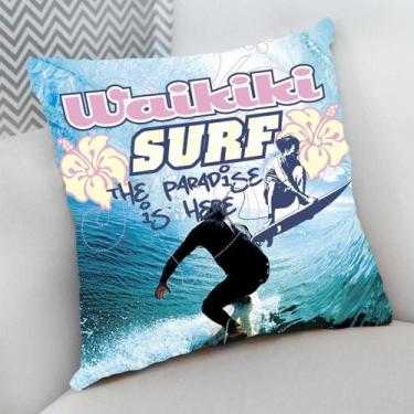 Imagem de Almofada Decorativa Cheia c/ Zíper 25x25 Surf Surfista Praia - Deluzz,