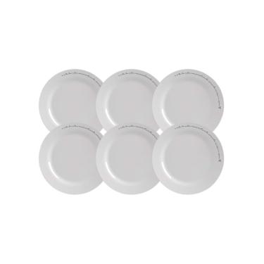 Imagem de Jogo Prato Raso Sentido Opaline Menu Branco Nadir Kit 6 Un