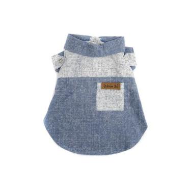 Imagem de Camisa Elegance para Cachorro e Gato Pet - Bichinho Chic, Azul, 4