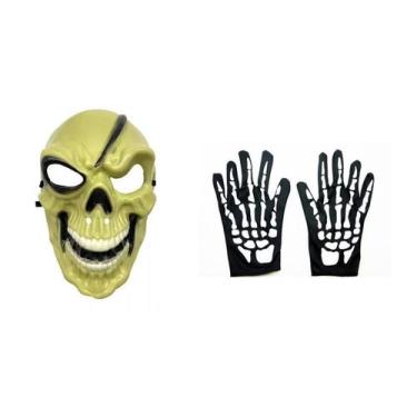 Imagem de Fantasia esqueleto caveira adulto 2 peças halloween - MC PRESENTES