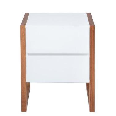 Imagem de Mesa de Cabeceira Fauri em madeira maciça e Mdf - Bac Móveis, Natural/