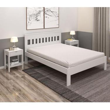 Imagem de Cama de Casal CM8007 Para Colchão de 138x188cm Branca Tecnomobili