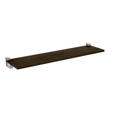 Imagem de PRAT.K Prateleira Tabaco 1,5x20x80 cm – Com Suporte Prata (Lineare), Estilo e Durabilidade